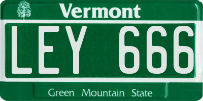 VT license plate LEY666
