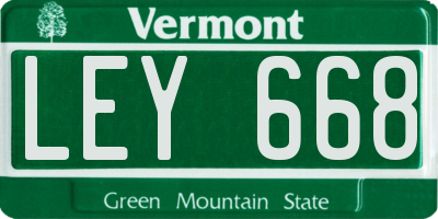 VT license plate LEY668