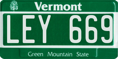 VT license plate LEY669