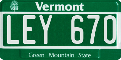 VT license plate LEY670