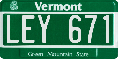 VT license plate LEY671