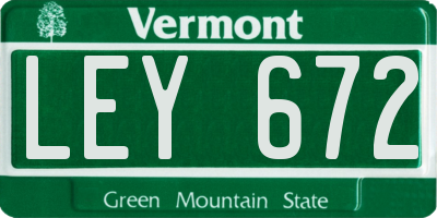 VT license plate LEY672