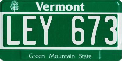 VT license plate LEY673