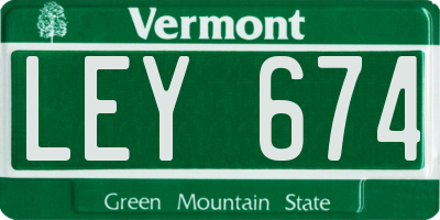VT license plate LEY674