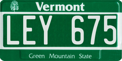 VT license plate LEY675
