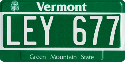 VT license plate LEY677