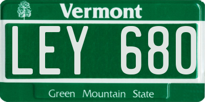 VT license plate LEY680