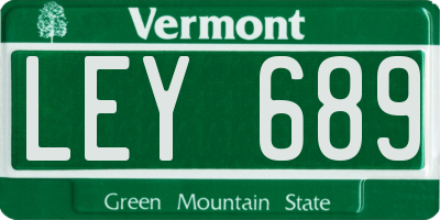 VT license plate LEY689