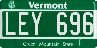VT license plate LEY696