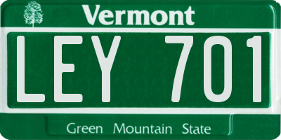 VT license plate LEY701