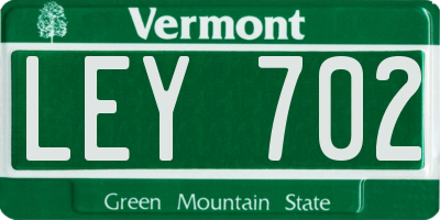 VT license plate LEY702