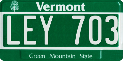 VT license plate LEY703