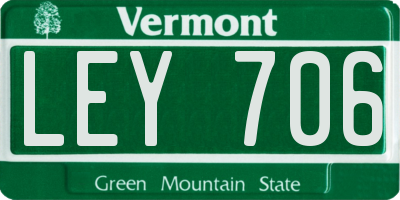 VT license plate LEY706