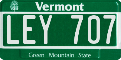 VT license plate LEY707