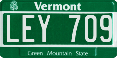 VT license plate LEY709
