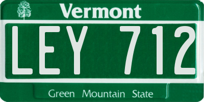VT license plate LEY712