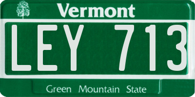 VT license plate LEY713