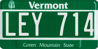 VT license plate LEY714
