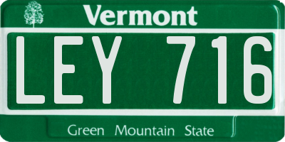 VT license plate LEY716