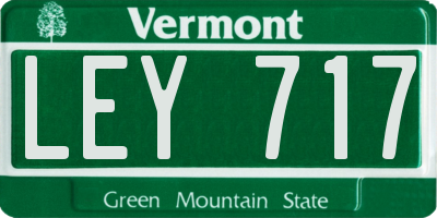 VT license plate LEY717