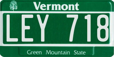 VT license plate LEY718