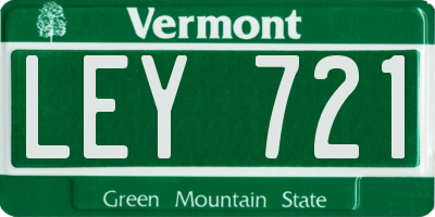 VT license plate LEY721