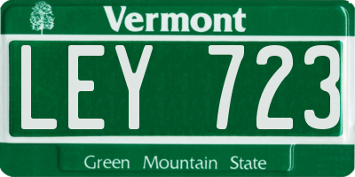 VT license plate LEY723