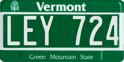 VT license plate LEY724