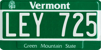 VT license plate LEY725