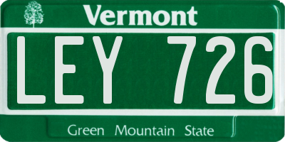 VT license plate LEY726