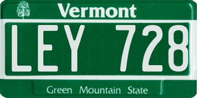 VT license plate LEY728