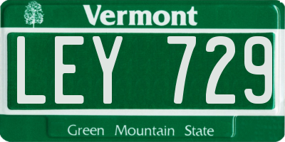 VT license plate LEY729