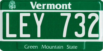 VT license plate LEY732