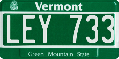 VT license plate LEY733