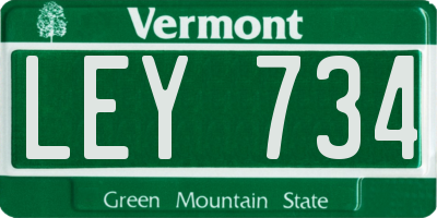VT license plate LEY734