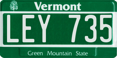 VT license plate LEY735
