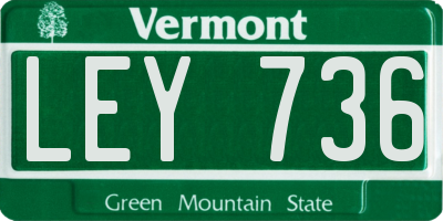 VT license plate LEY736