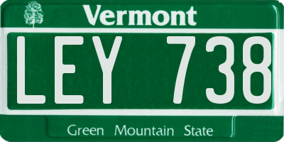 VT license plate LEY738
