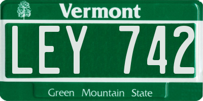 VT license plate LEY742