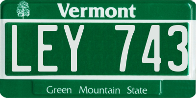 VT license plate LEY743