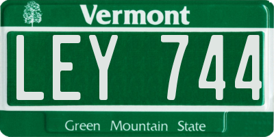 VT license plate LEY744