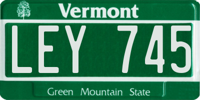 VT license plate LEY745