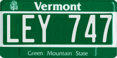 VT license plate LEY747