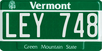 VT license plate LEY748