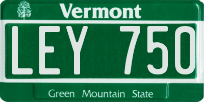 VT license plate LEY750