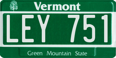 VT license plate LEY751