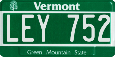 VT license plate LEY752