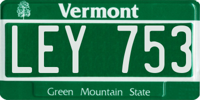 VT license plate LEY753