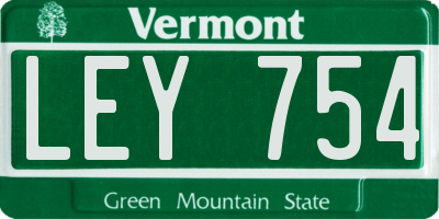 VT license plate LEY754