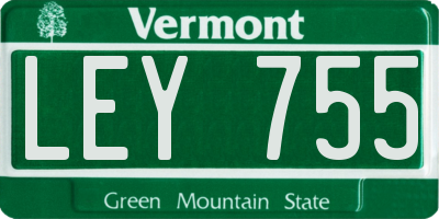 VT license plate LEY755